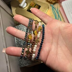 Elegant Multicolor Beaded Bracelet Set